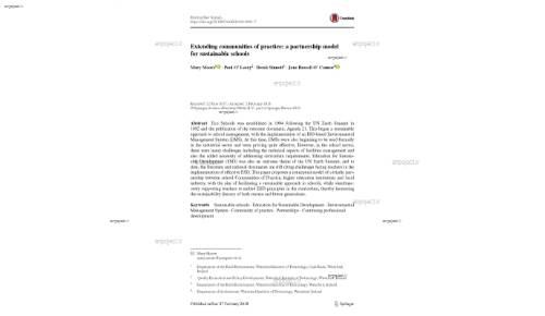 Extending communities of practice: a partnership model for sustainable schools